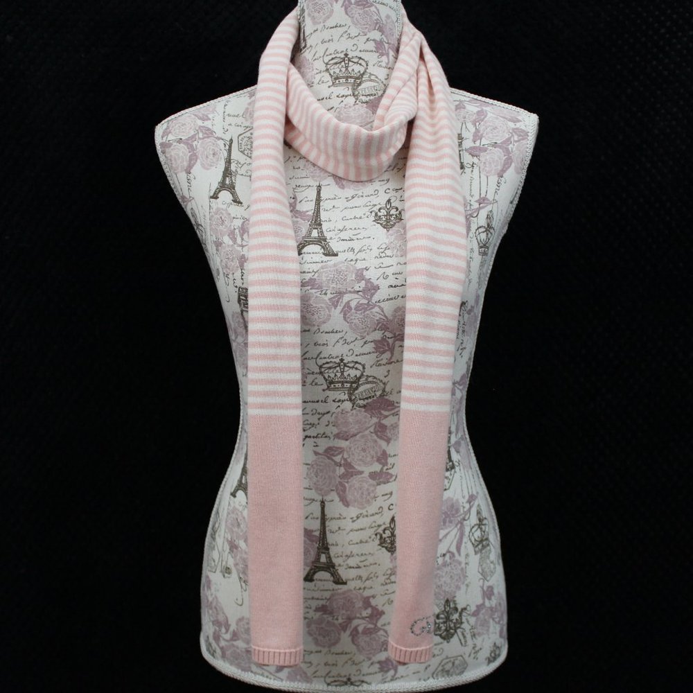 💥Guess Pink & White Stripe Scarf